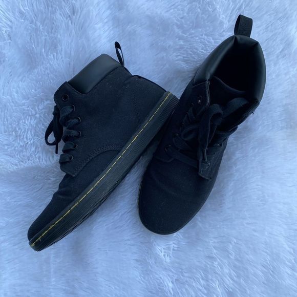 Dr. Martens Shoes - Dr. Martens Maelly Black Canvas Ankle Boots Size 7